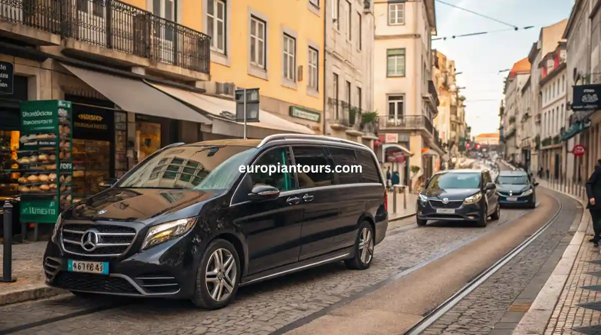 سيارة مع سائق في البرتغال